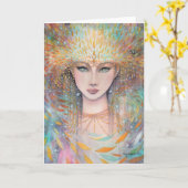 Summer Spirit Fantasy Fairy Goddess Blank Karte (Gelbe Blume)