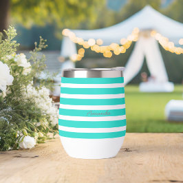 Summer Splash Aqua Bold Stripes Individuelle Name