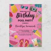 Summer Splash Birthday Pool Party Extravaganza Postkarte (Vorderseite)