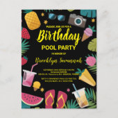 Summer Splash Birthday Pool Party Extravaganza Postkarte (Vorderseite)