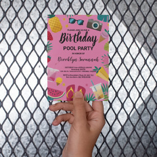Summer Splash Birthday Pool Party Extravaganza Postkarte