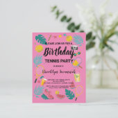 Summer Splash Birthday Tennis Party Postkarte (Stehend Vorderseite)