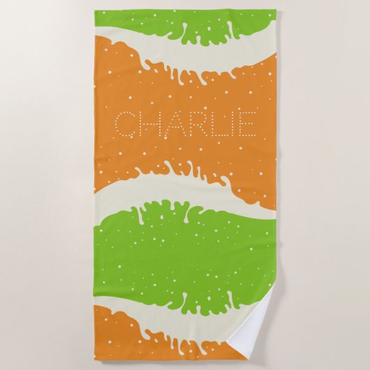 Summer Splash individuelle Name Strandtuch (Vorderseite)