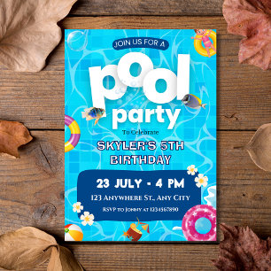 Summer Splash Kids Pool Party Geburtstag Einladung