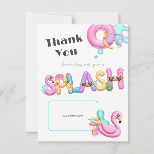 Summer Splash Lehrer Vielen Dank, dass Sie ein Kar Einladung (Vorderseite)