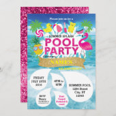 Summer Splash Pool Party Einladung (Vorne/Hinten)