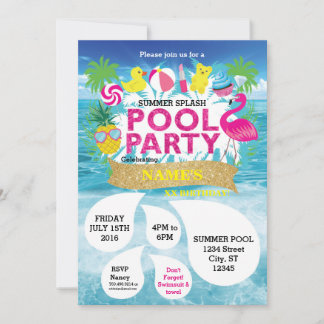 Summer Splash Pool Party Einladung