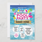 Summer Splash Pool Party Einladung 5 x 7 (Vorderseite)