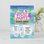 Summer Splash Pool Party Einladung 5 x 7 (Stehend Vorderseite)