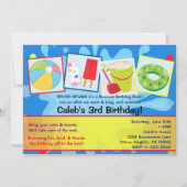 Summer Splash Pool Party Geburtstagseinladungen Einladung (Vorderseite)