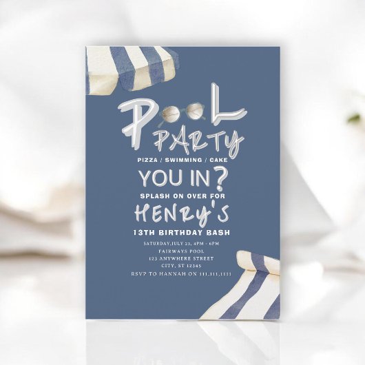 Summer Splash Pool Party Invite Einladung