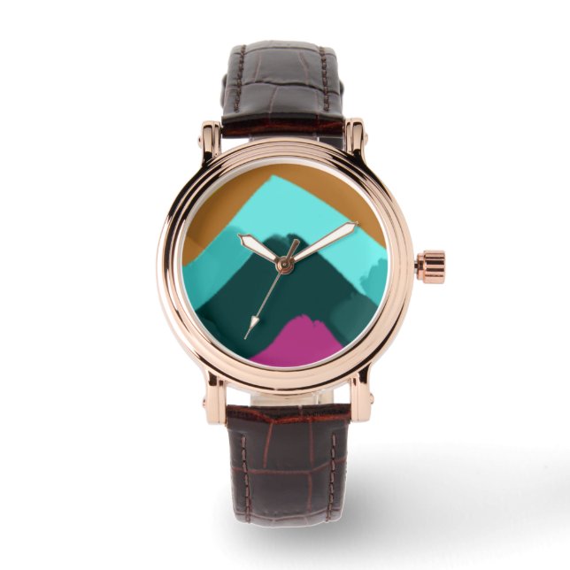 Summer Splash Wave Abstract Art  Armbanduhr (Vorderseite)