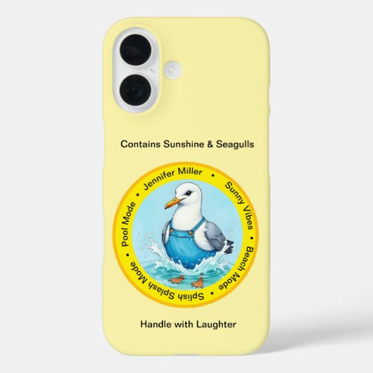 summer Splish Splash fun dressed up Seagull Case-Mate iPhone Hülle (Rückseite)
