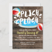 Summer Splish Splash Holzpool Geburtstagsparty Einladung (Vorderseite)