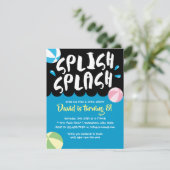 Summer Splish Splash Pool Geburtstagsparty Einladung (Stehend Vorderseite)