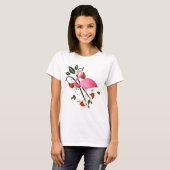 Summer Spring Blume mit rosa Flamingo T-Shirt (Vorne ganz)