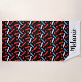 Summer Sprinkles Bold Name Beach Handtuch (Vorderseite)