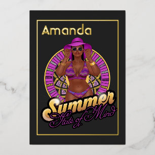 Summer Staat von Mind Beach Geburtstagsparty Folieneinladung