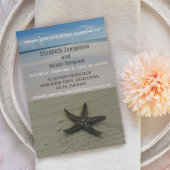 Summer Starfish Beach Hochzeit in Urlaubsort Einladung