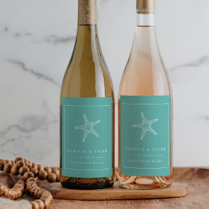 Summer Starfish Gastgeschenk Hochzeit Weine Labels Weinetikett