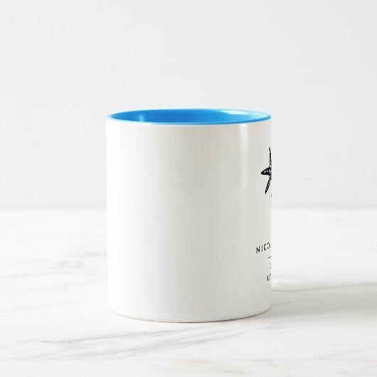 Summer Starfish Hochzeit in Urlaubsort Gefallen Zweifarbige Tasse (Mittel)