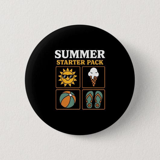 Summer Starter Pack Sun Flip Flops Ll And Ice Crea Button (Vorderseite)