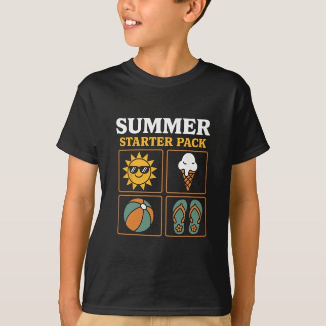 Summer Starter Pack Sun Flip Flops Ll And Ice Crea T-Shirt (Vorderseite)