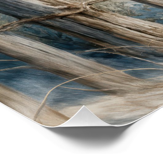 Summer Straw Hat On Beach Fence Poster (Ecke)