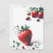 Summer Strawberries Baby Dusche Einladung (Rückseite)