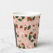 Summer Strawberries Brautparty Personalisiert Pappbecher (Rückseite)