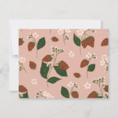 Summer Strawberries Bridal Dusche Einladung (Rückseite)