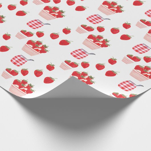 Summer Strawberries Country Kitchen Geschenk Geschenkpapier (Ecke)