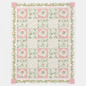 Summer Strawberries Gingham Floral Girls Bedroom Fleecedecke (Vorderseite)