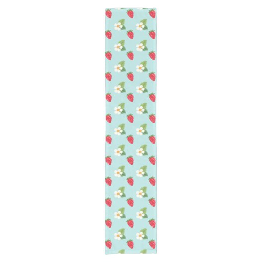 Summer Strawberry Blume Kurzer Tischläufer (Vorderseite)