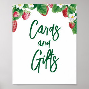 Summer Strawberry Cards Geschenke Kinderdusche Poster