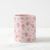 Summer Strawberry Daisy Pattern  Tasse (Zentrum)