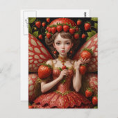 Summer Strawberry Fairy Postkarte (Vorne/Hinten)