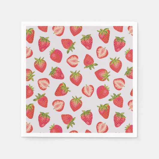Summer Strawberry Frucht Muster Serviette (Vorderseite)