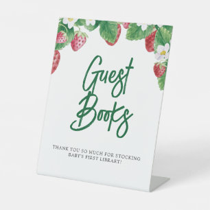 Summer Strawberry Guest Books Baby Showroom Sockelschild