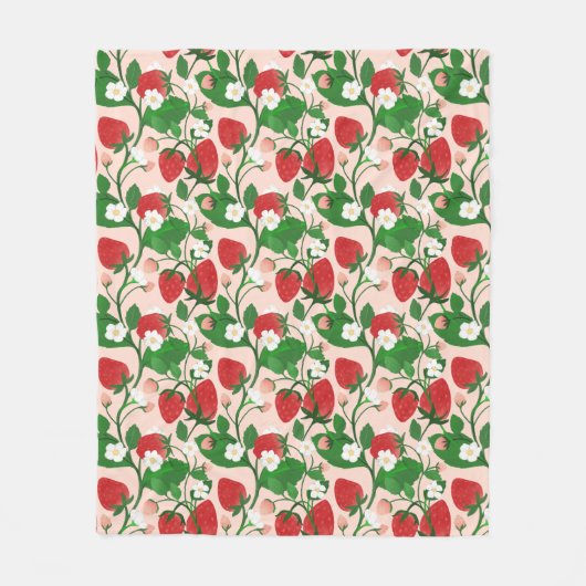 Summer Strawberry in Pink Fleecedecke (Vorderseite)