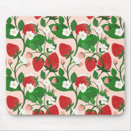 Summer Strawberry in Pink Mousepad