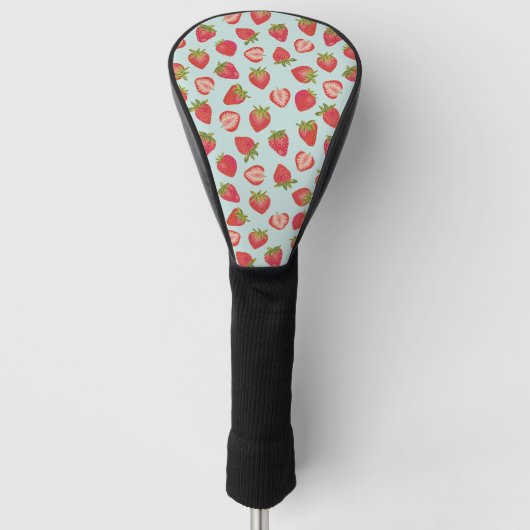 Summer Strawberry Mint Green & Red Golf Head Cover Headcover (Vorderseite)