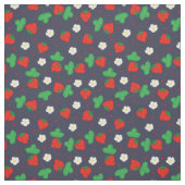 Summer Strawberry Pattern auf Navy Blue Stoff (Muster)