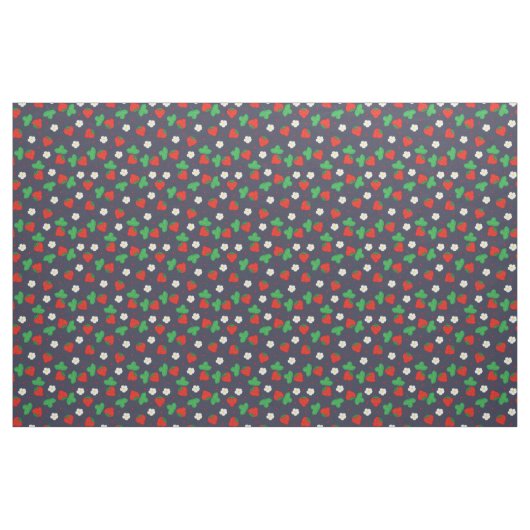 Summer Strawberry Pattern auf Navy Blue Stoff (Fat Quarter (45,7 x 55,9 cm))