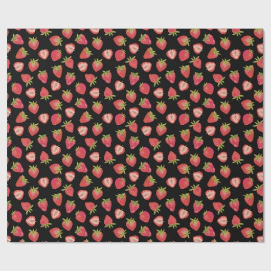 Summer Strawberry Pattern Geschenkpapier (Flach)