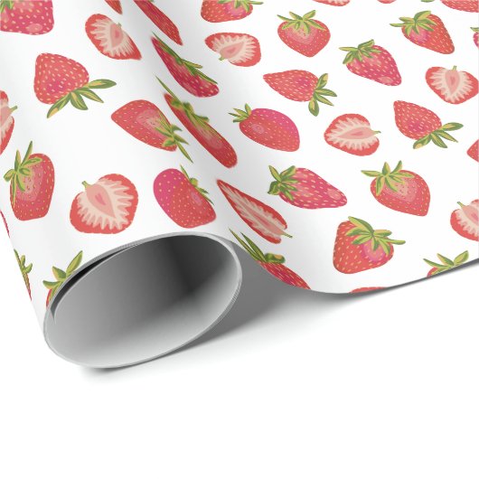 Summer Strawberry Pattern Geschenkpapier (Rolleneckpunkt)