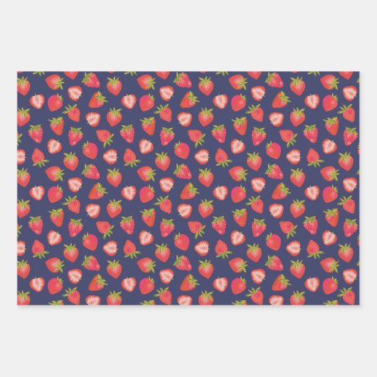 Summer Strawberry Pattern Geschenkpapier Set (Vorderseite 3)
