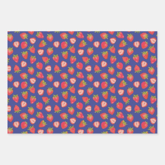 Summer Strawberry Pattern Geschenkpapier Set (Vorderseite 2)