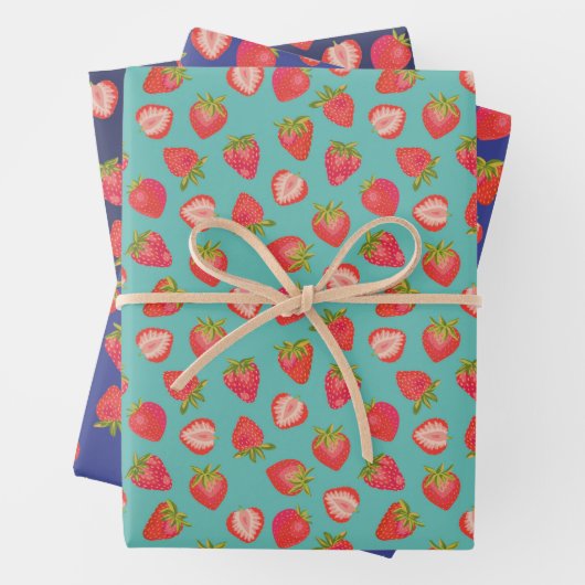 Summer Strawberry Pattern Geschenkpapier Set (Beispiel)