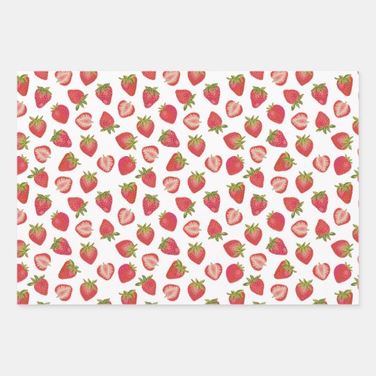Summer Strawberry Pattern Geschenkpapier Set (Vorderseite 2)